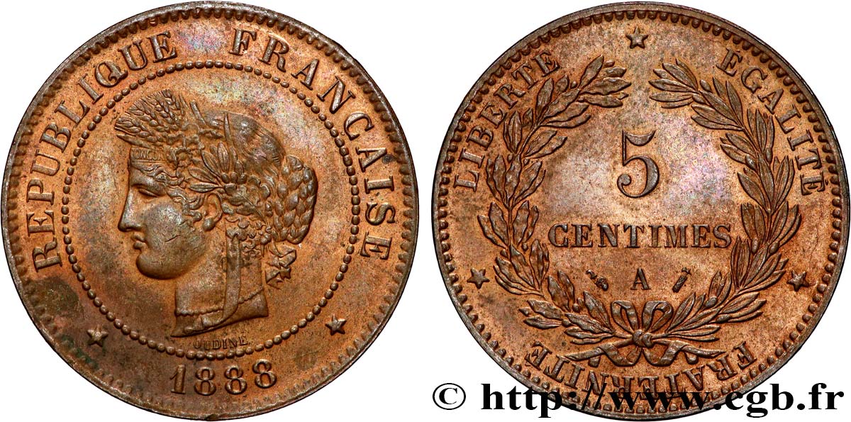 5 centimes Cérès 1888 Paris F.118/30 VZ61 