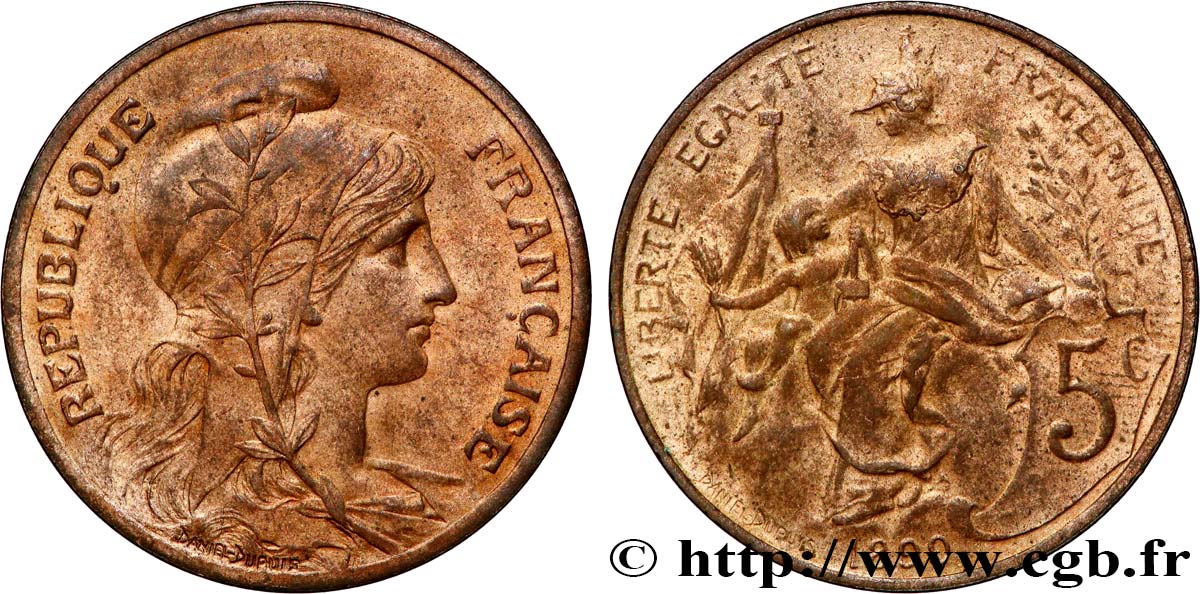 5 centimes Daniel-Dupuis 1899  F.119/7 MS62 