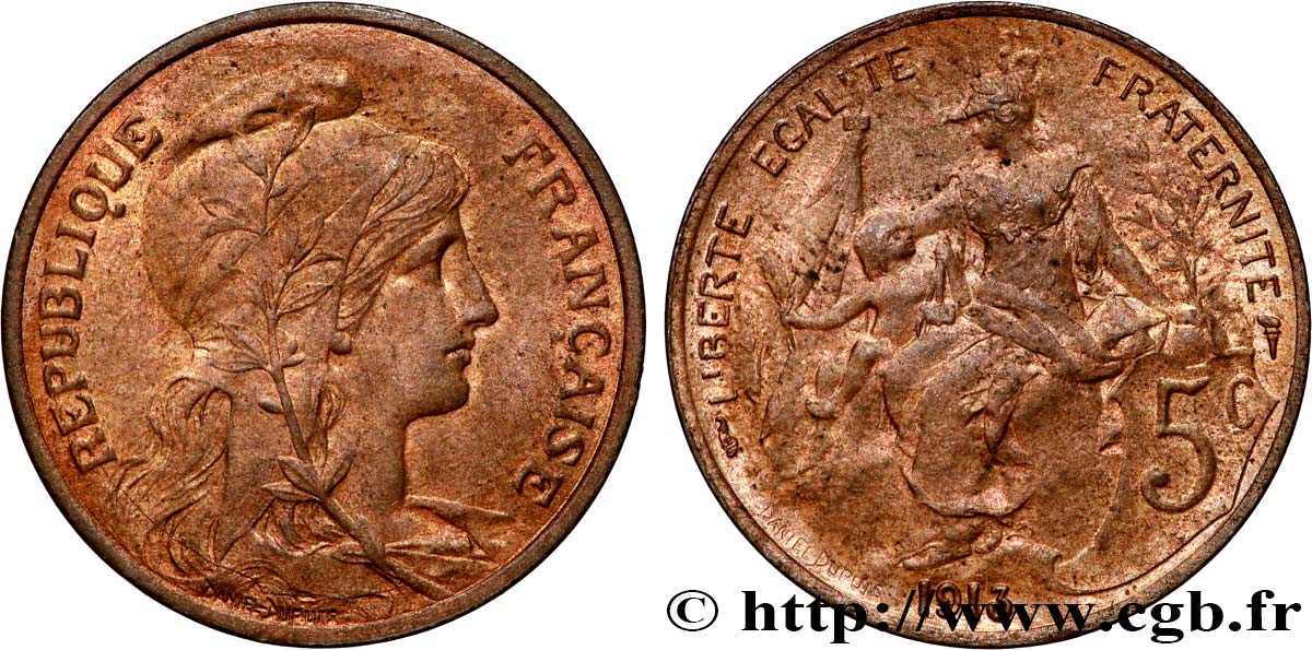 5 centimes Daniel-Dupuis 1913  F.119/25 MS63 