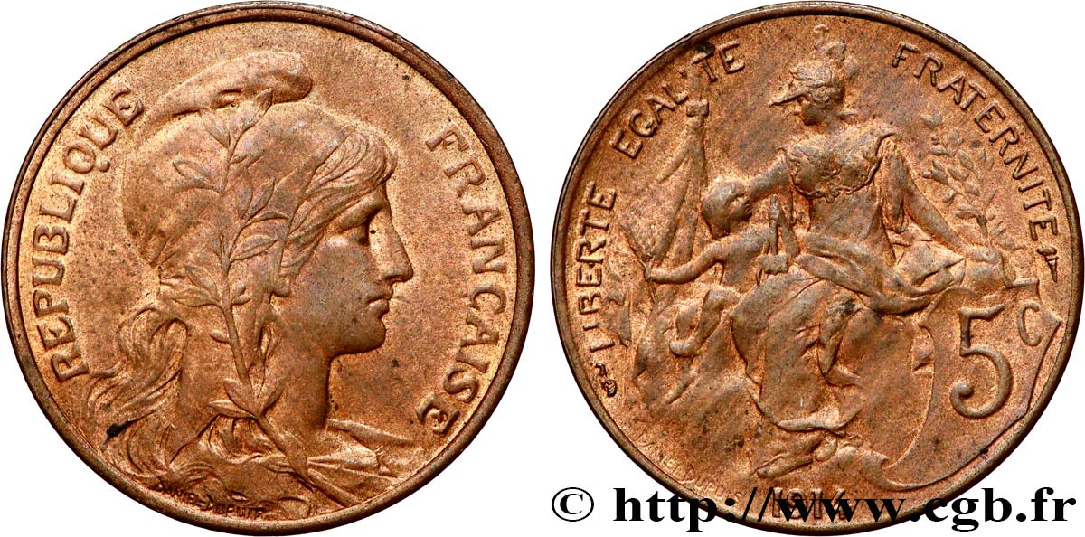 5 centimes Daniel-Dupuis 1914  F.119/26 SUP62 