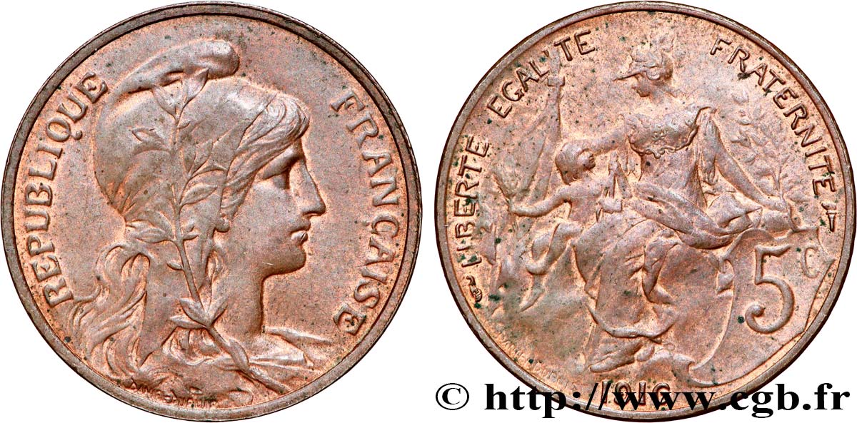 5 centimes Daniel-Dupuis 1916  F.119/28 MS60 