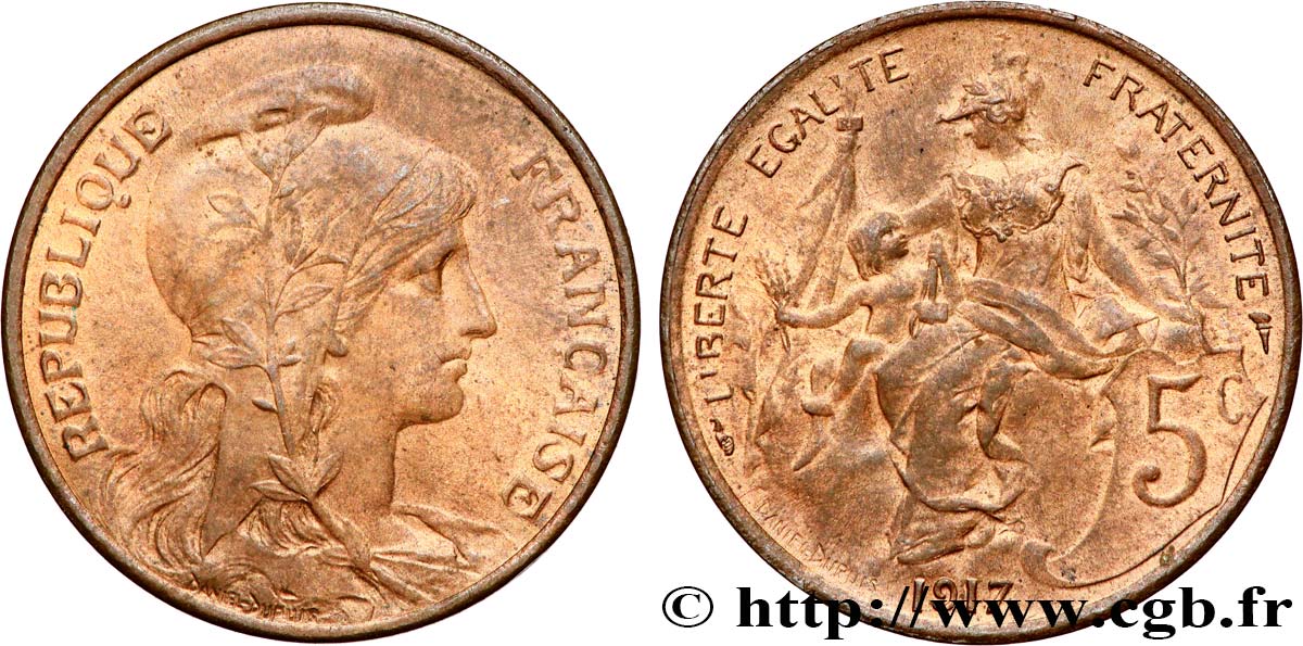 5 centimes Daniel-Dupuis 1917  F.119/30 EBC61 