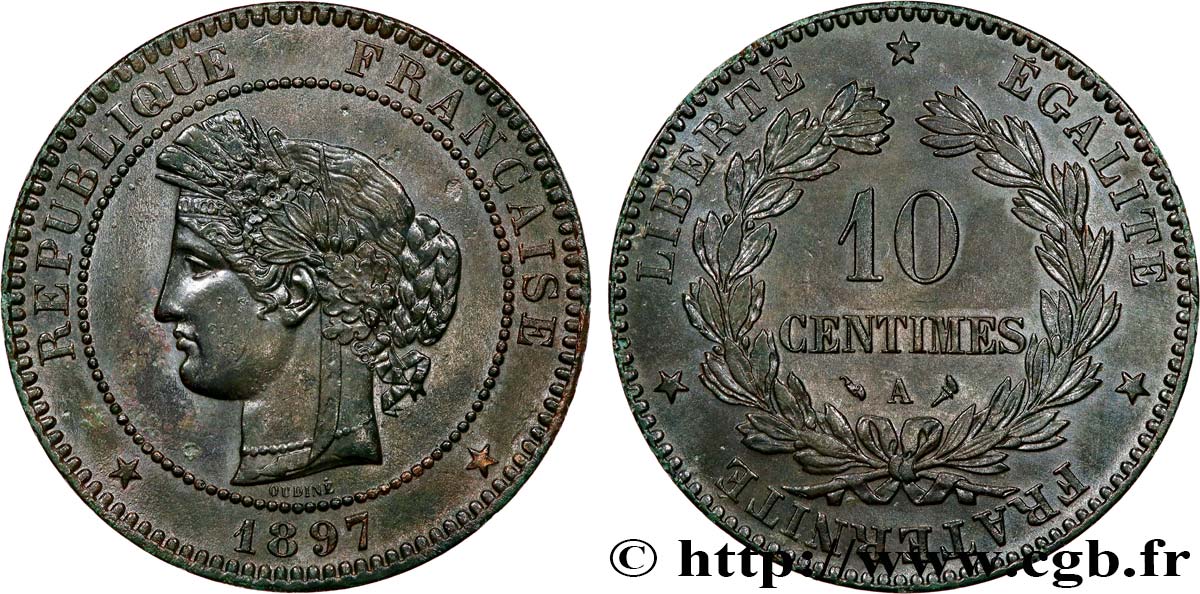 10 centimes Cérès 1897 Paris F.135/44 TTB+ 