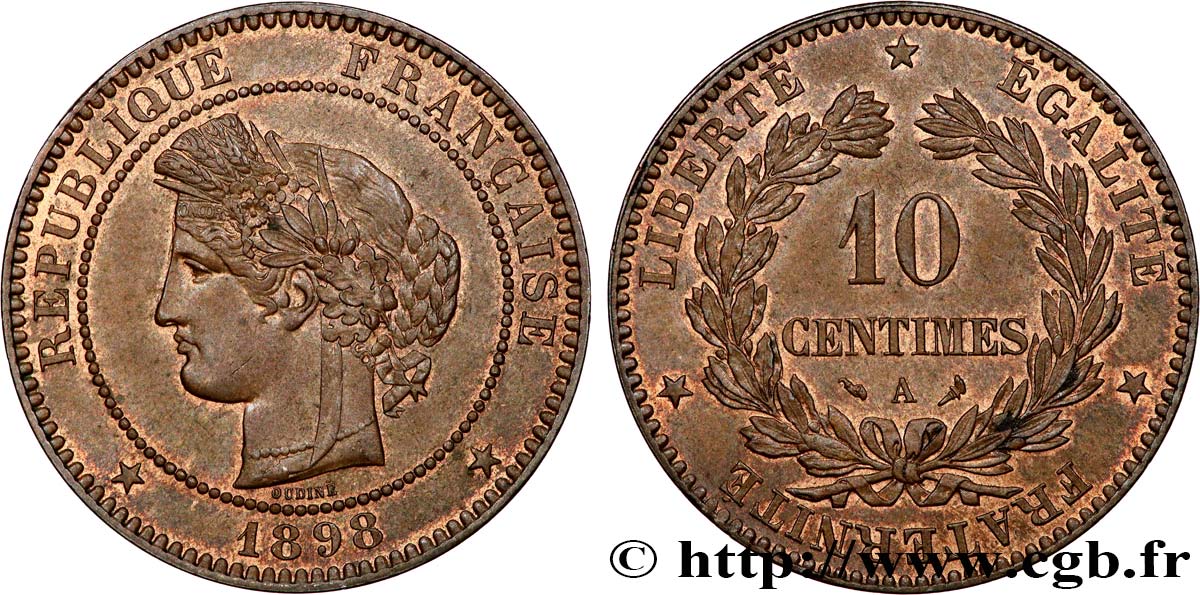 10 centimes Cérès 1898 Paris F.135/45 MS63 
