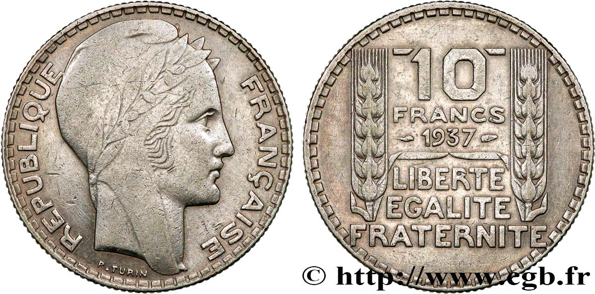 10 francs Turin 1937  F.360/8 BB 