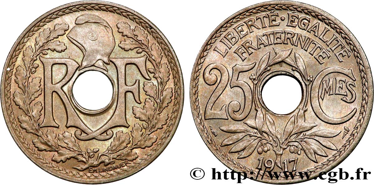 25 centimes Lindauer 1917  F.171/1 MS62 