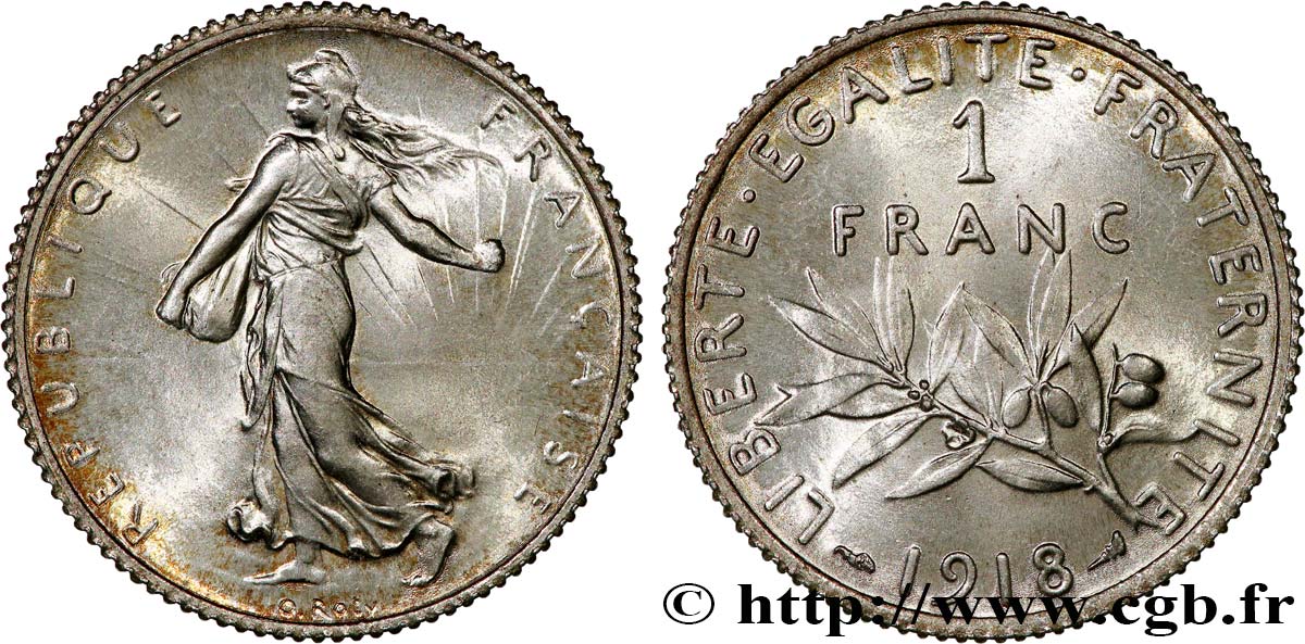 1 franc Semeuse 1918 Paris F.217/24 FDC65 