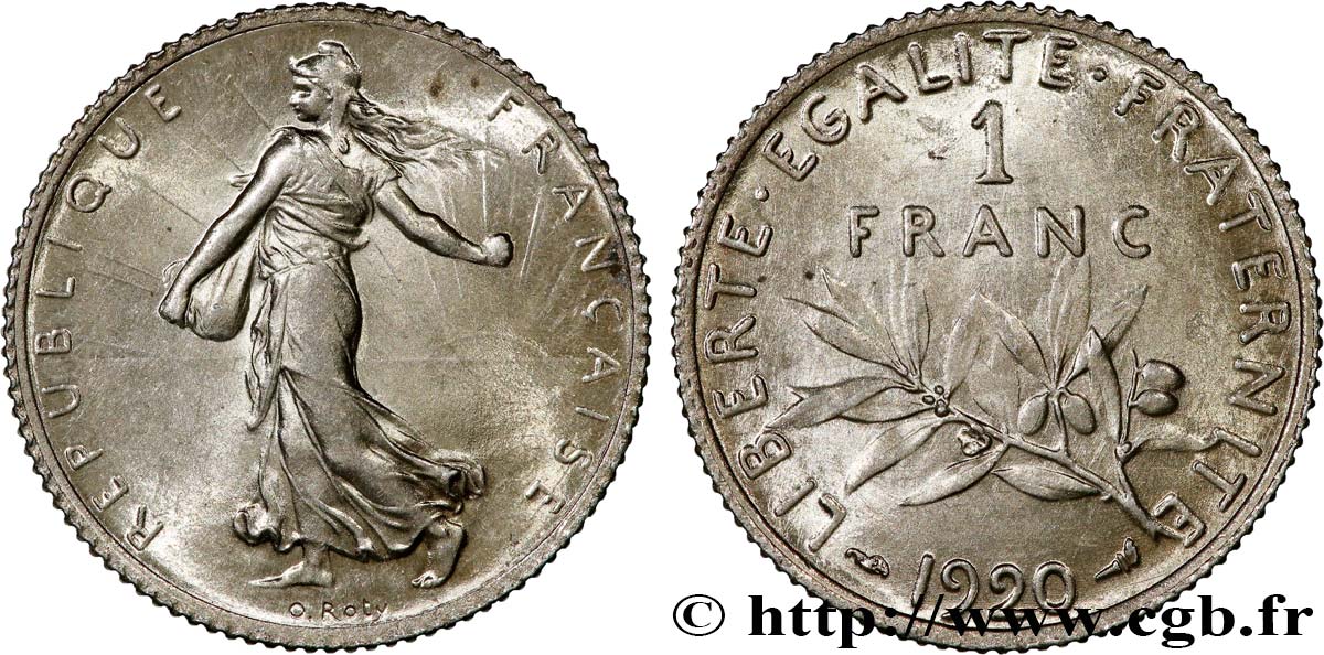 1 franc Semeuse 1920 Paris F.217/26 fST63 