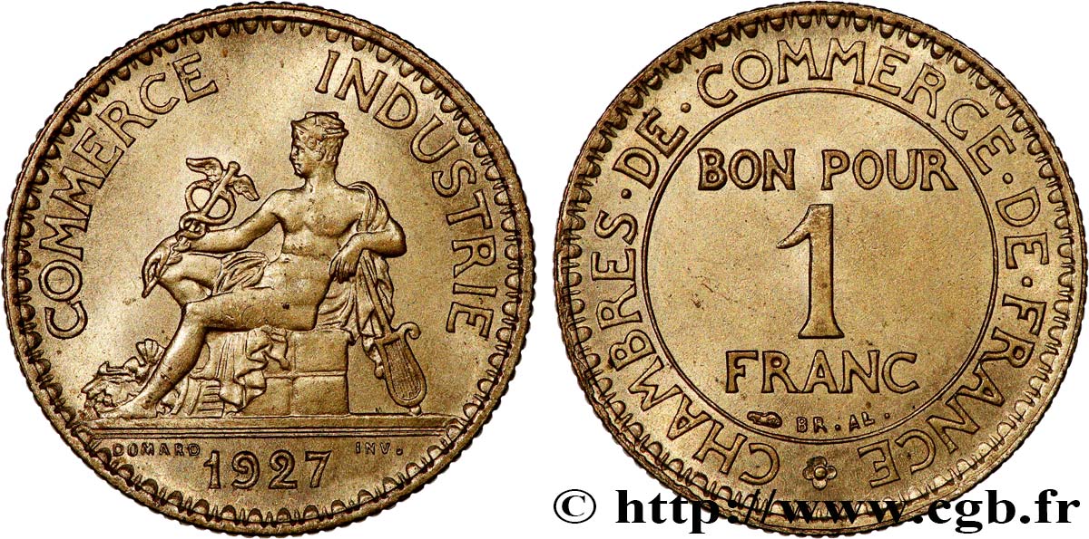1 franc Chambres de Commerce 1927 Paris F.218/9 SPL63 