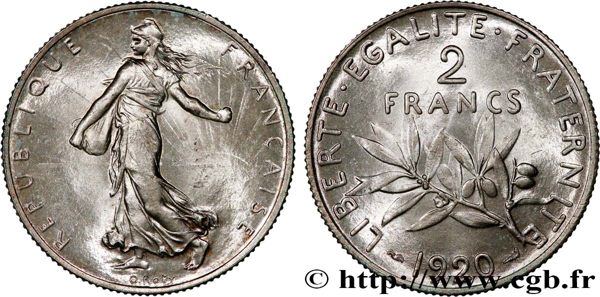 2 francs Semeuse 1920  F.266/22 MS63 