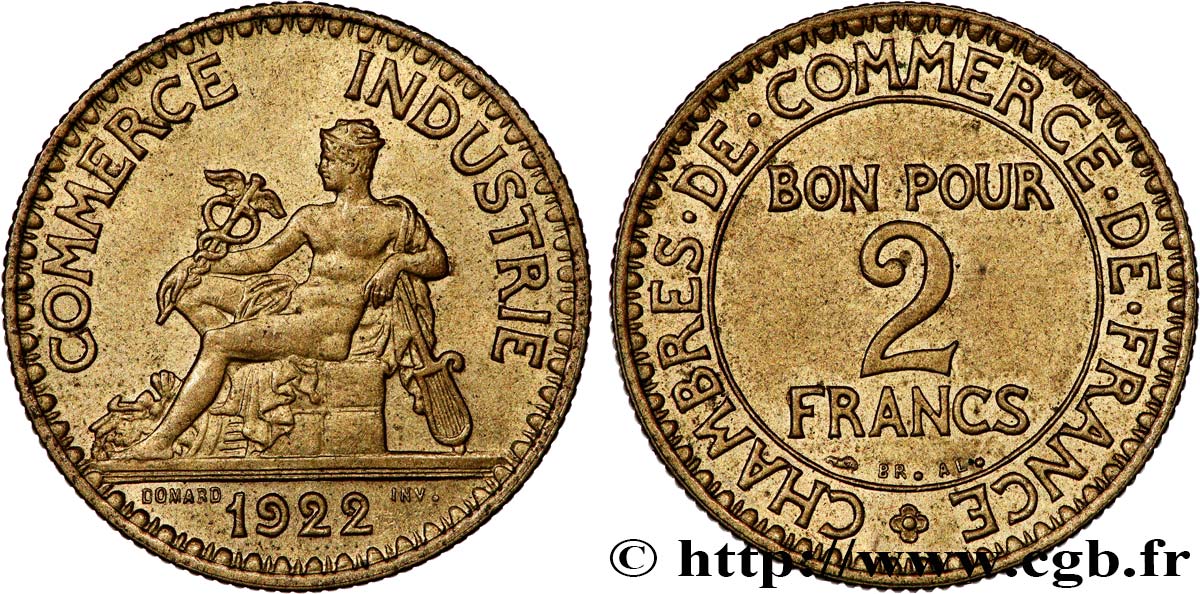 2 francs Chambres de Commerce 1922  F.267/4 SUP62 