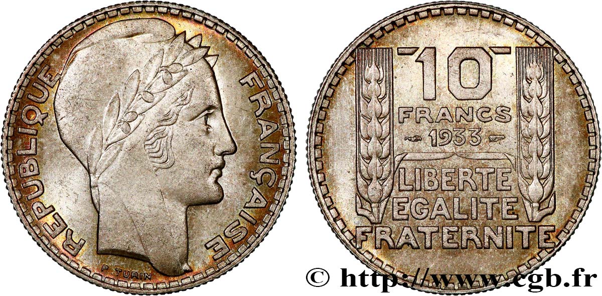 10 francs Turin 1933  F.360/6 MS63 