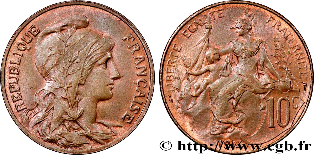 10 centimes Daniel-Dupuis 1914  F.136/23 SUP60 