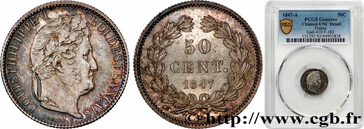 50 centimes Louis-Philippe 1847 Paris F.183/12 SPL PCGS