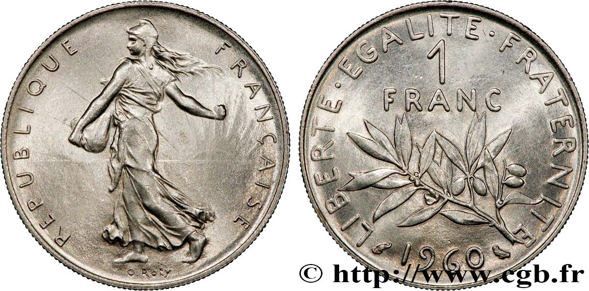 1 franc Semeuse, nickel 1960 Paris F.226/5 SPL63 