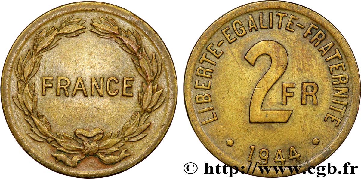 2 francs France 1944  F.271/1 S 