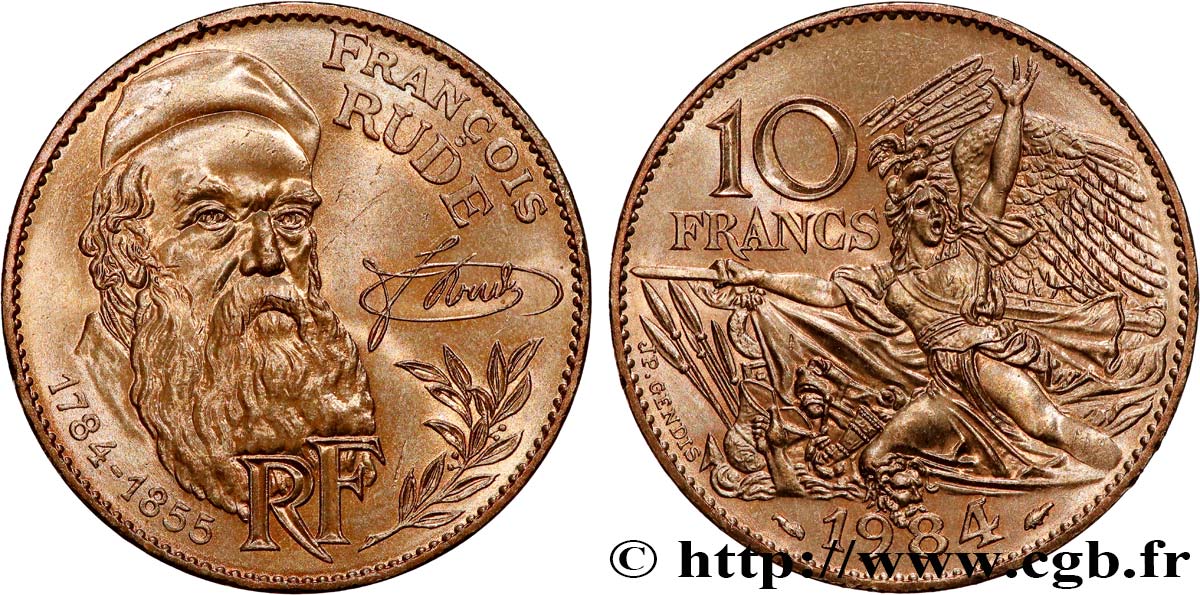 10 francs François Rude (épreuve de contrôle) - France - Numista
