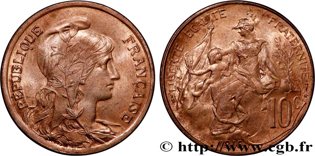 10 centimes Daniel-Dupuis 1916  F.136/27 SPL64 