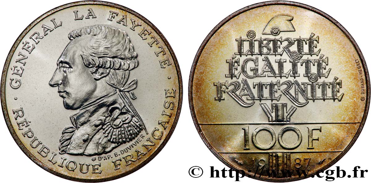 100 francs Égalité - La Fayette 1987  F.455/2 MS65 