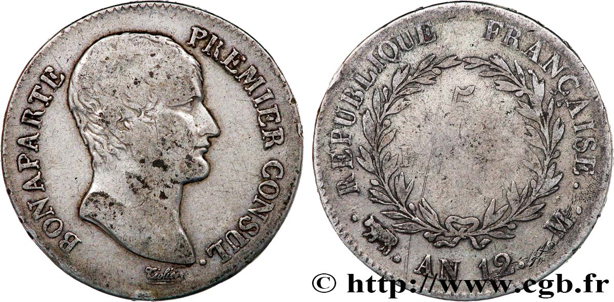 5 francs Bonaparte Premier Consul 1804 Toulouse F.301/20 BC 
