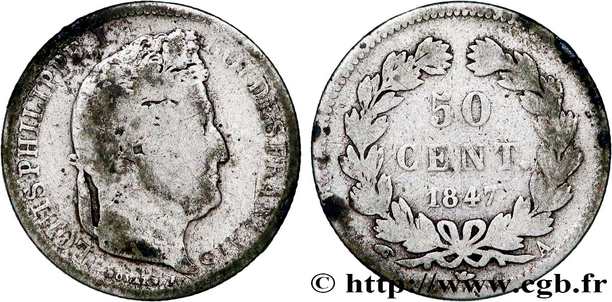 50 centimes Louis-Philippe 1847 Paris F.183/13 SGE 