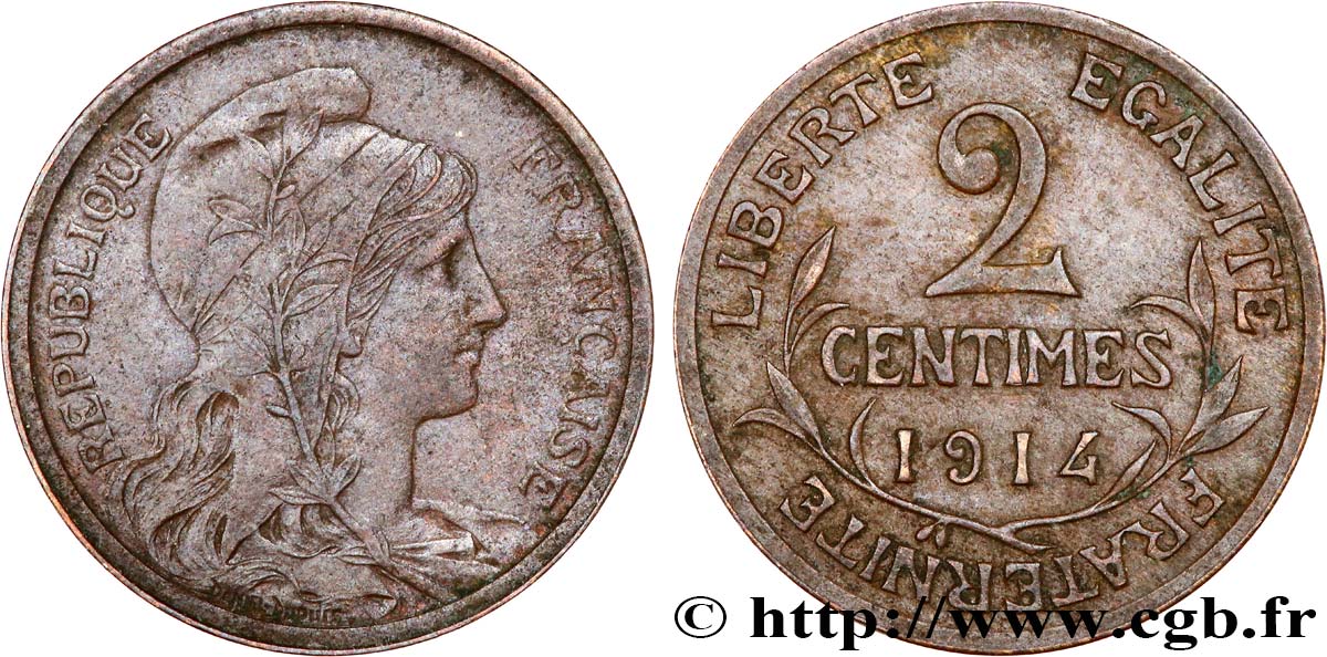 2 centimes Daniel-Dupuis 1914 Paris F.110/17 AU 