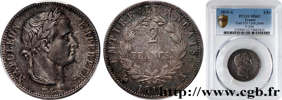 2 francs Cent-Jours 1815 Paris F.256/1 MS62 PCGS