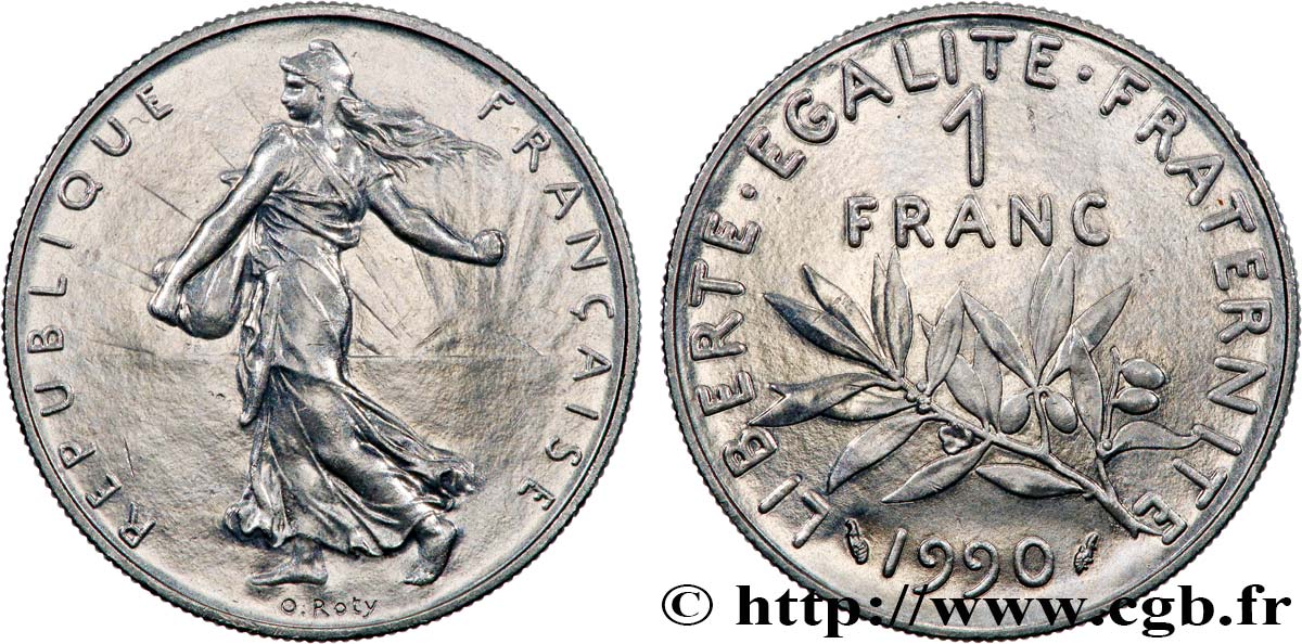 1 franc Semeuse, nickel 1990 Pessac F.226/35 MS60 