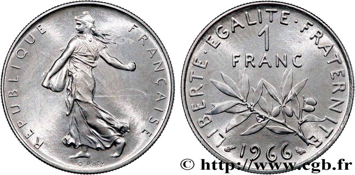 1 franc Semeuse, nickel 1966 Paris F.226/11 MS 