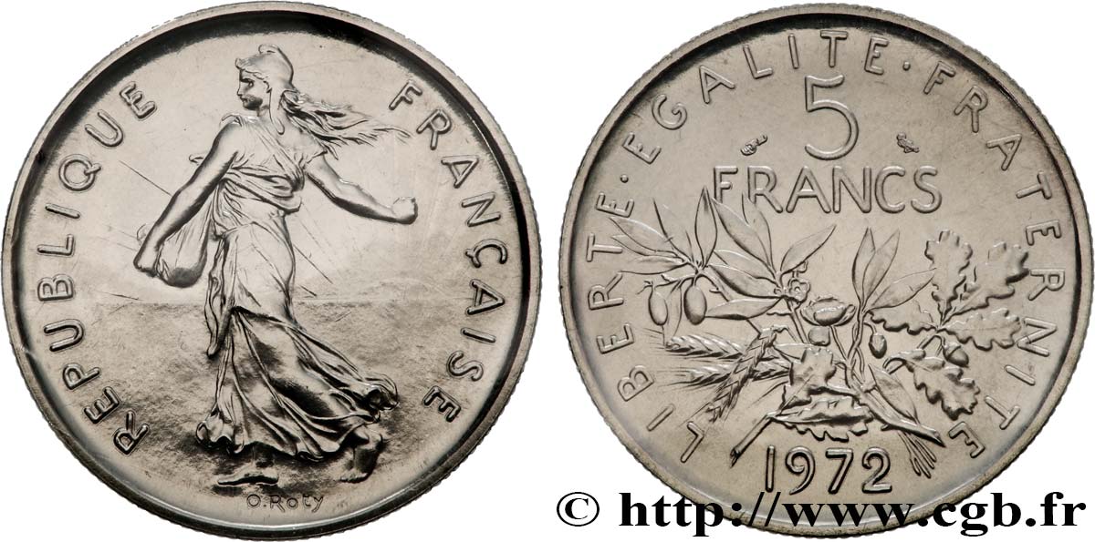 5 francs Semeuse, nickel 1972 Paris F.341/4 FDC 