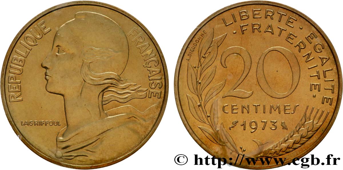 20 centimes Marianne 1973 Pessac F.156/13 FDC 