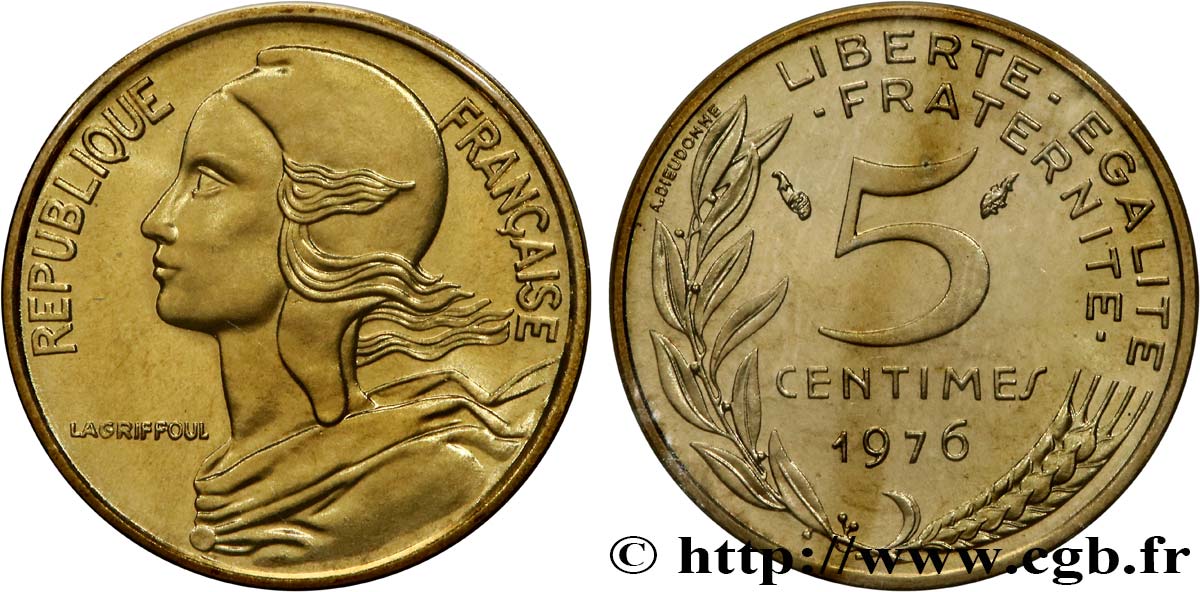 5 centimes Marianne 1976 Pessac F.125/12 FDC 
