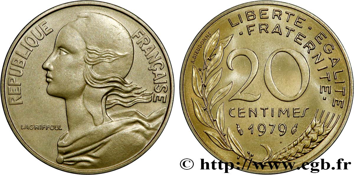 20 centimes Marianne 1979 Pessac F.156/19 MS 