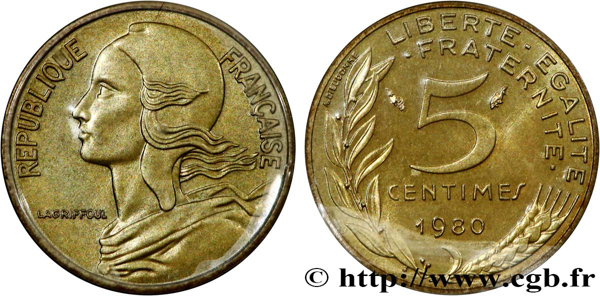 5 centimes Marianne 1980  F.125/16 FDC 