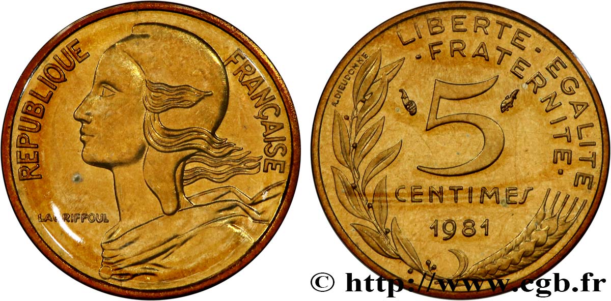 5 centimes Marianne 1981 Pessac F.125/17 MS 