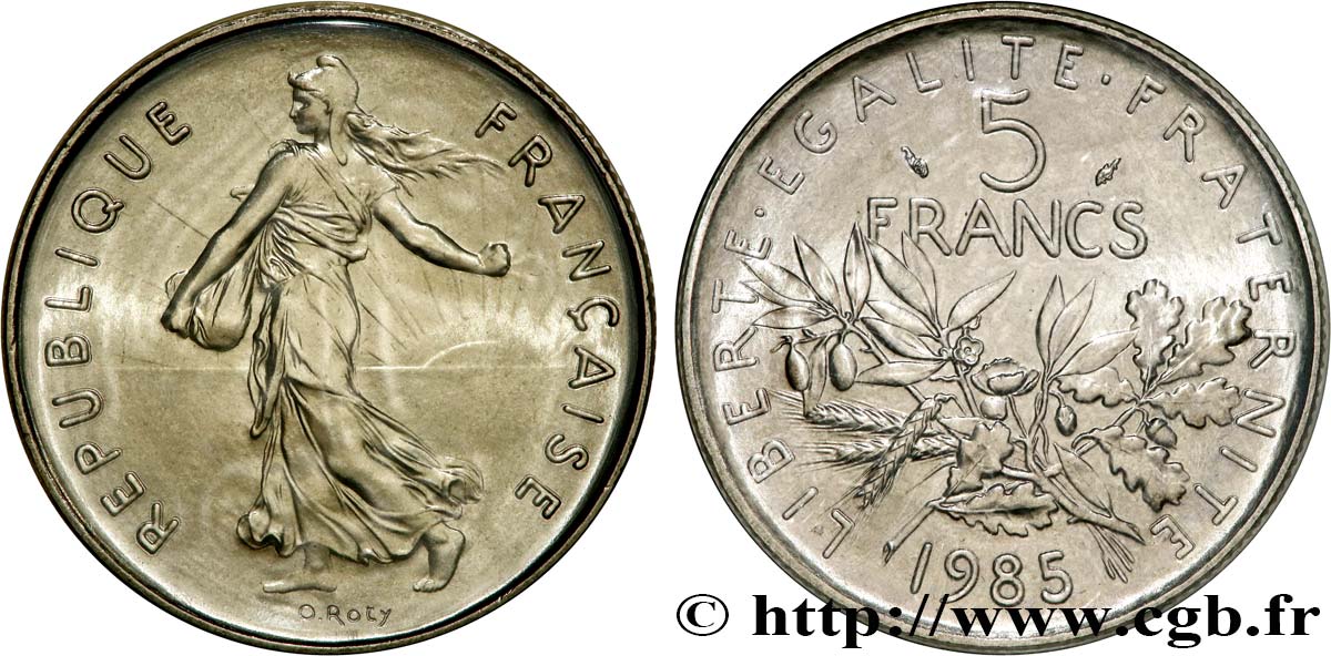 5 francs Semeuse, nickel 1985 Pessac F.341/17 MS 