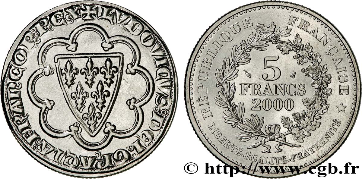 5 francs Écu d’or de Saint-Louis 2000 Paris F.349/1 ST 