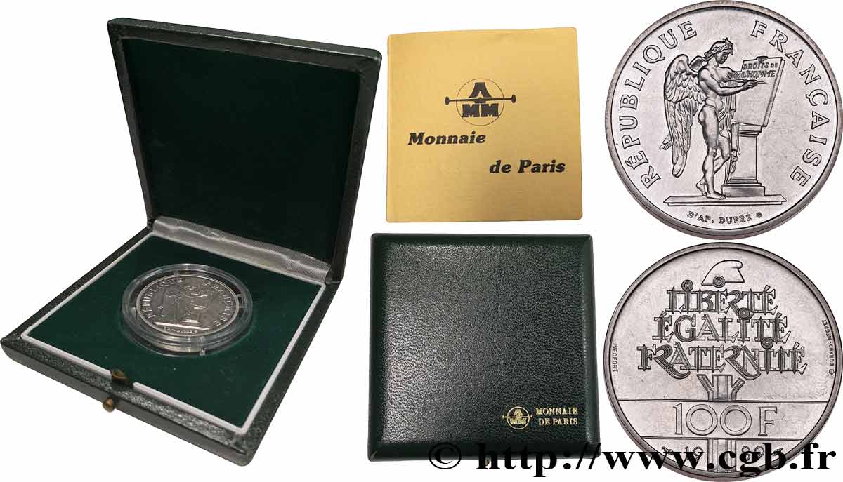Piéfort Brillant Universel de 100 francs Droits de l Homme 1989 Pessac F.457/2P FDC 