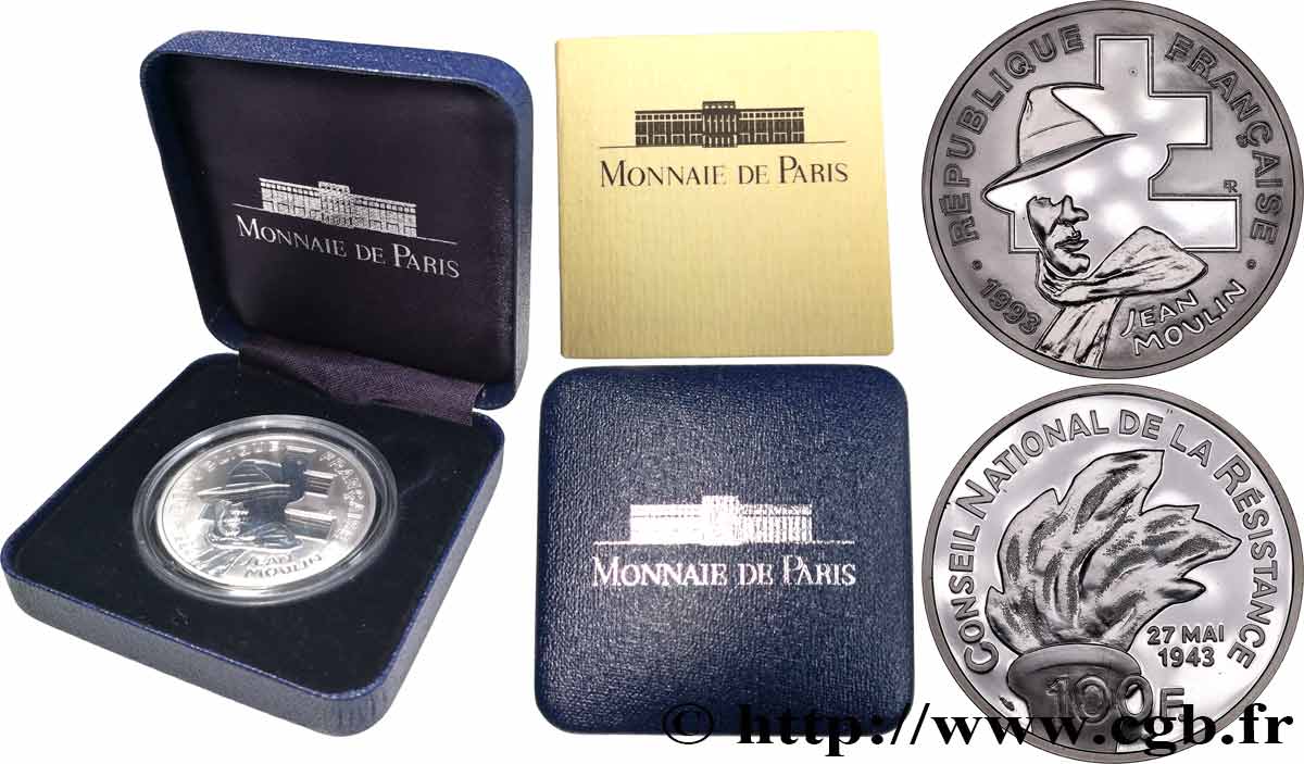 Belle Épreuve 100 francs - Jean Moulin 1993 Paris F.1627 1 FDC 