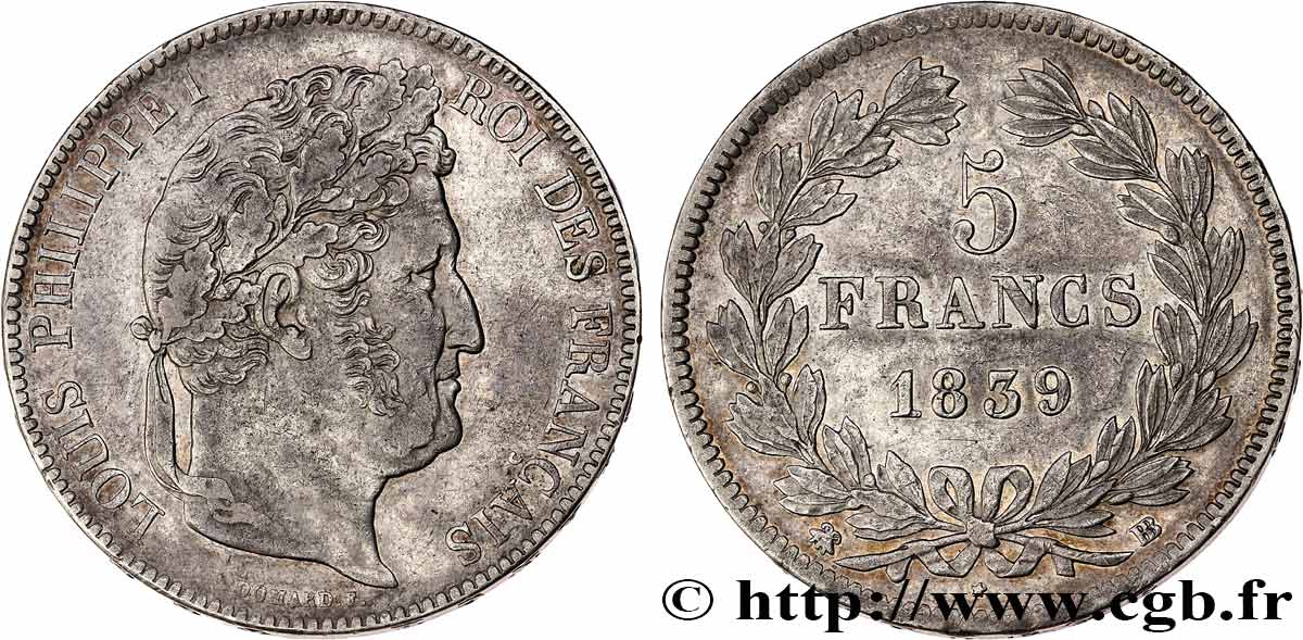 5 francs IIe type Domard 1839 Strasbourg F.324/77 TTB45 
