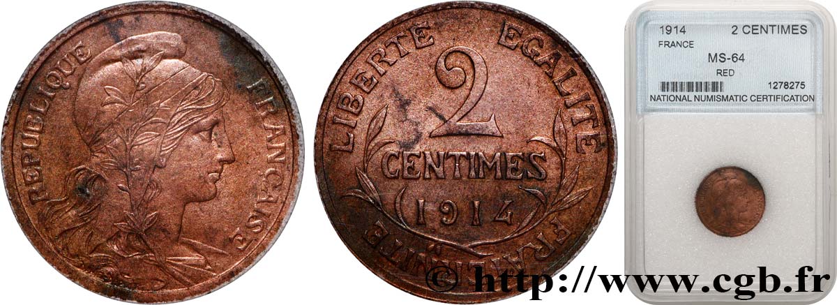 2 centimes Daniel-Dupuis 1914 Paris F.110/17 SPL+ autre