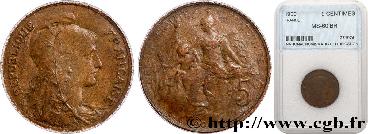 5 centimes Daniel-Dupuis 1900  F.119/9 VZ autre