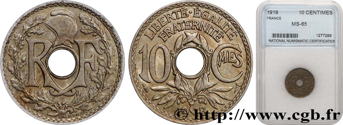 10 centimes Lindauer 1918  F.138/2 MS63 autre