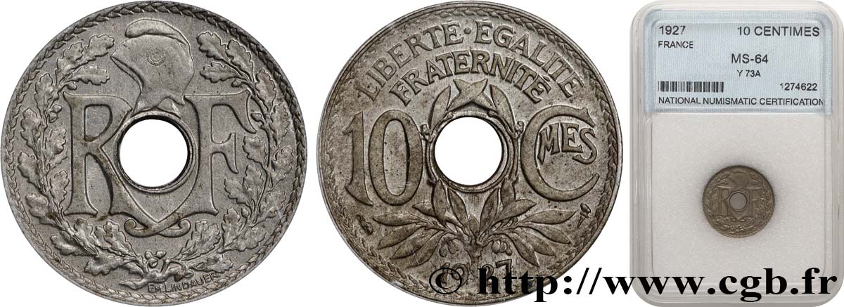 10 centimes Lindauer 1927  F.138/14 SPL60 autre