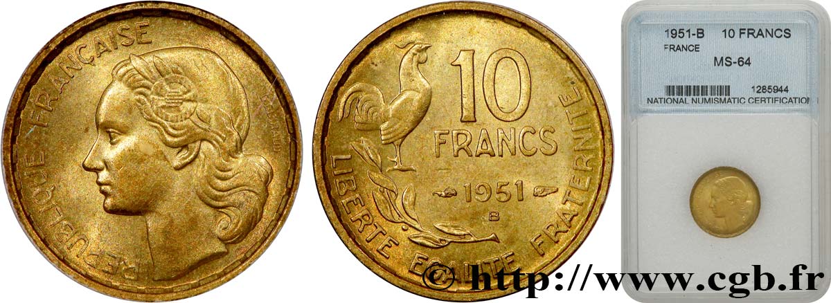 10 francs Guiraud 1951 Beaumont-Le-Roger F.363/5 fST64 autre