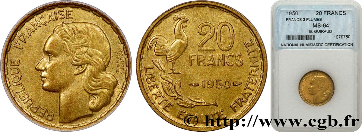 20 francs Georges Guiraud 1950  F.401/1 SPL64 autre