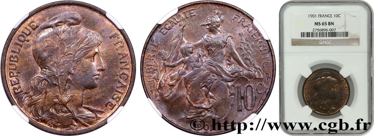 10 centimes Daniel-Dupuis 1901  F.136/10 ST65 NGC