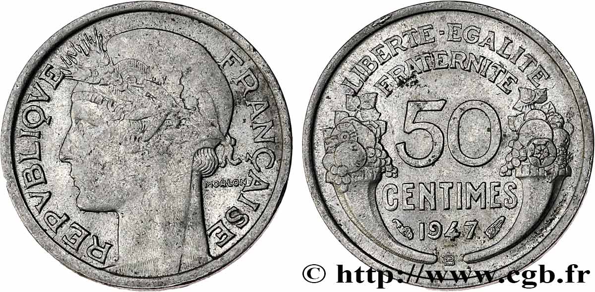 50 centimes Morlon, légère 1947 Beaumont-le-Roger F.194/11 SUP55 