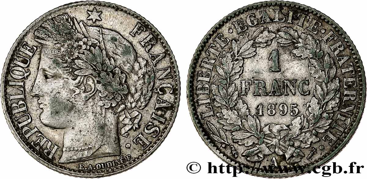 1 franc Cérès, Troisième République 1895 Paris F.216/13 XF 