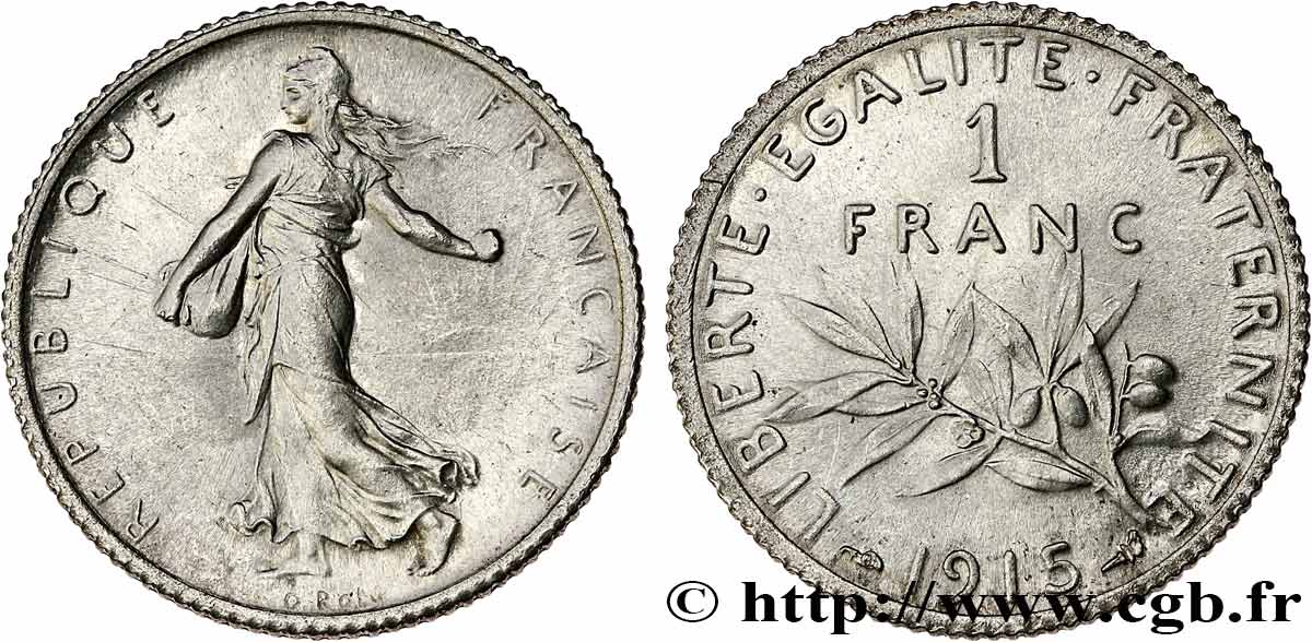 1 franc Semeuse 1915 Paris F.217/21 MS63 